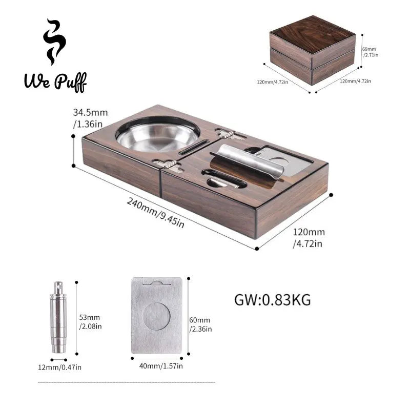 Đồ Gạt Tàn Thuốc và Đồ Cắt Cigar, Gỗ Cao Cấp