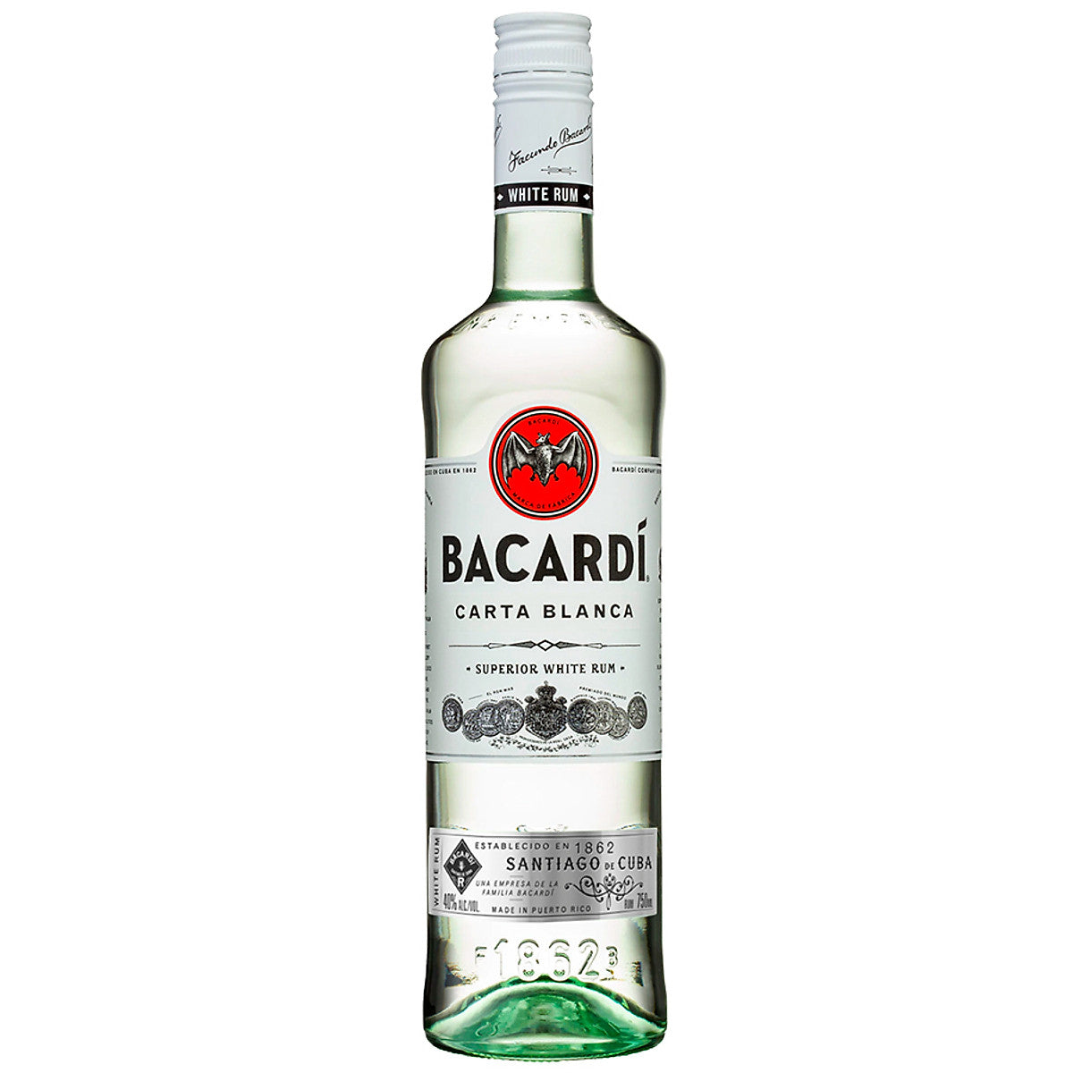 BACARDÍ CARTA BLANCA SUPERIOR WHITE RUM 40% 12X750ML