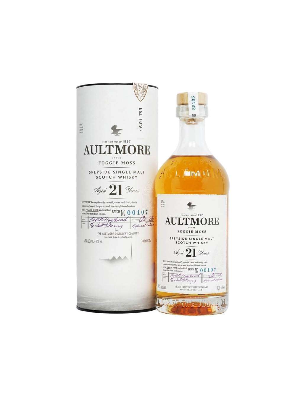 AULTMORE 21 YEARS OLD SINGLE MALT SCOTCH WHISKY 46% 6X700ML