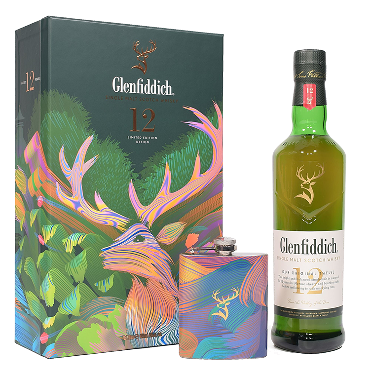 Glenfiddich 12yo 700ml Hipflask (Gift Box F24)