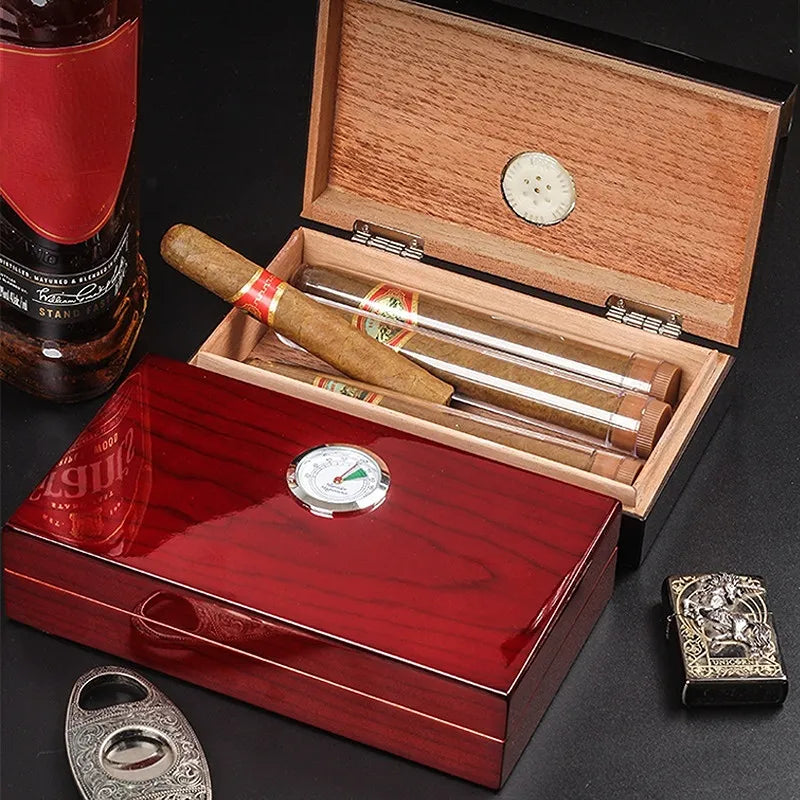 Cedar Wood Cigar Box Case Cigar Humidor Box Case Cigar Humidifier Hygrometer Cigar Humidor Sigaren Box Cigar Storage Box Case
